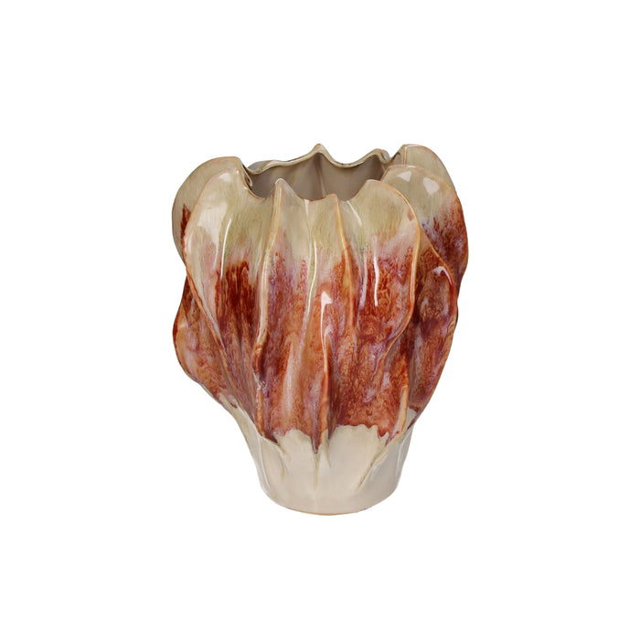 HD Collection Vaas Monaliet - Beige|Rood - Keramiek