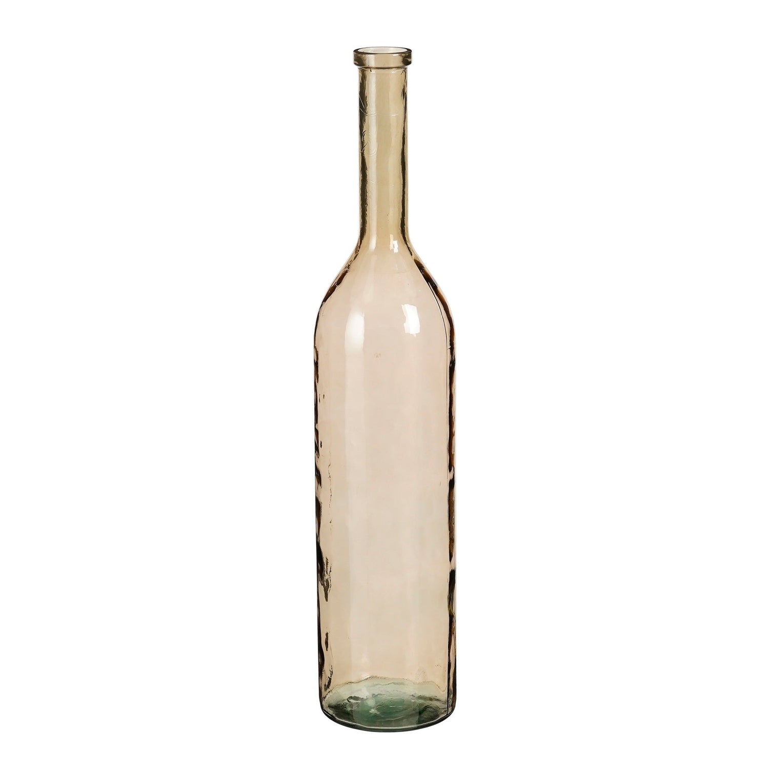 Mica Decorations Fles Rioja - 21x21x100 cm - Gerecycled glas - Beige