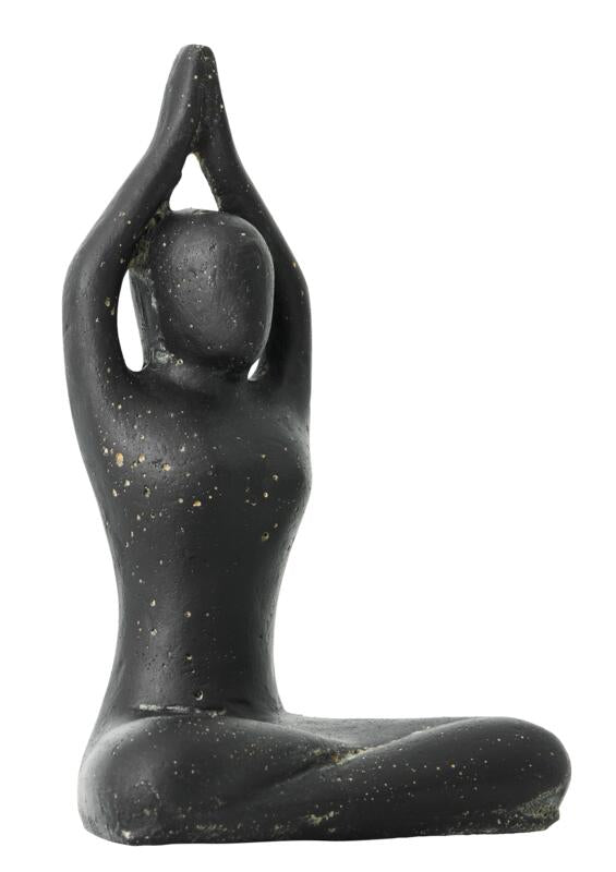 MUST Living Yoga Lady 30 cm,30x21x14 cm, cement black antique