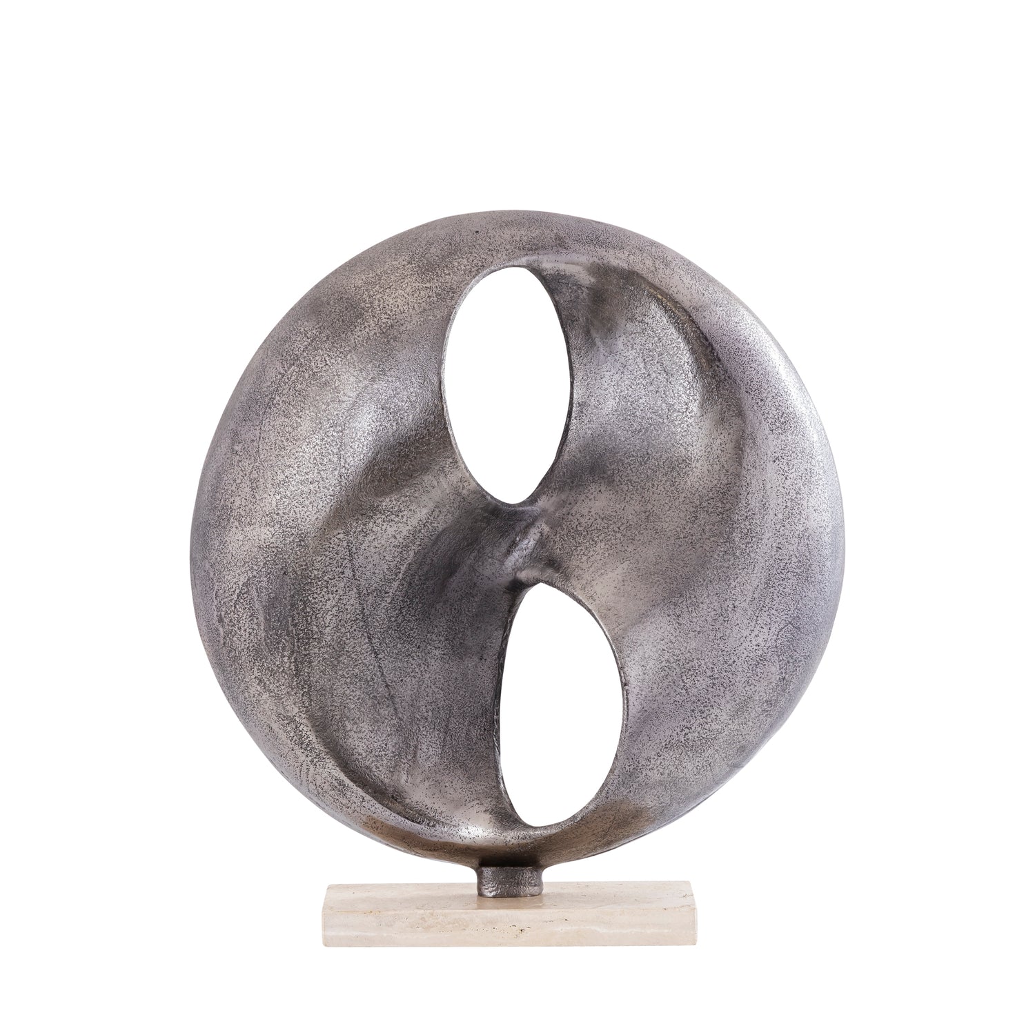 PTMD Deuie Nickel Casted Alu Statue Travertine Base