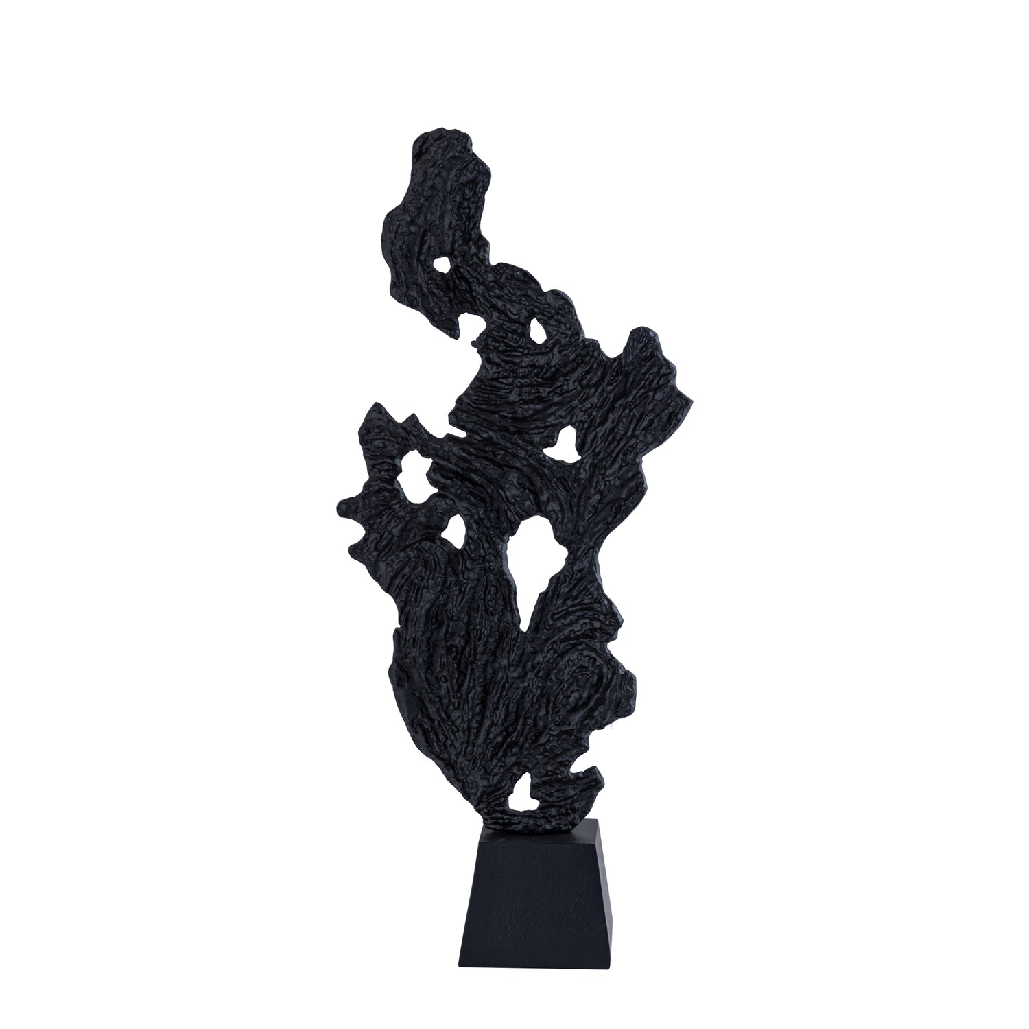 PTMD Amato Black Casted Alu Rough Abstract Statue