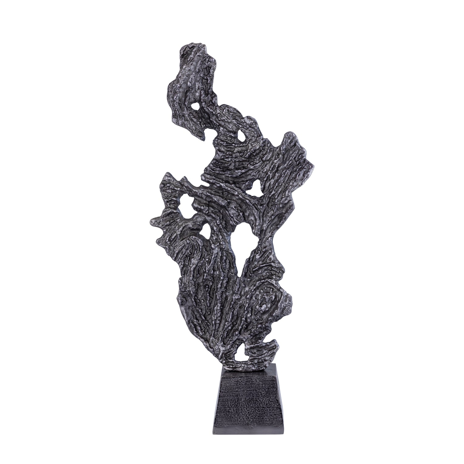 PTMD Amato Silver Casted Alu Rough Abstract Statue