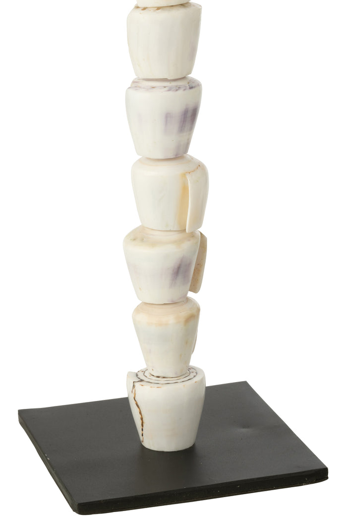 J-line - Set Van 3 Schelpen Op Voet Schelp Natuur - 11x11x92cm