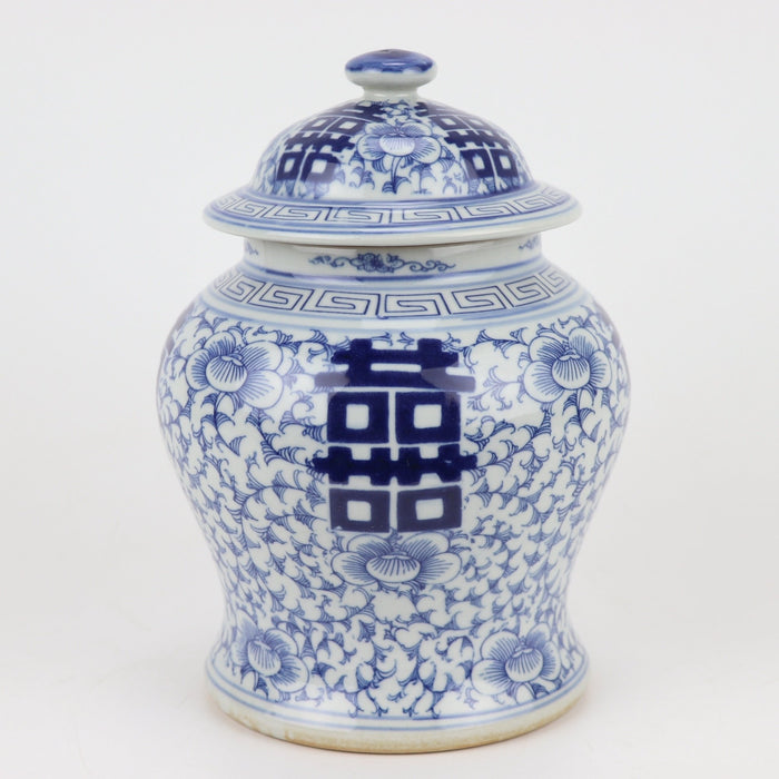 Fine Asianliving Chinese Gemberpot Blauw Wit Dubbele