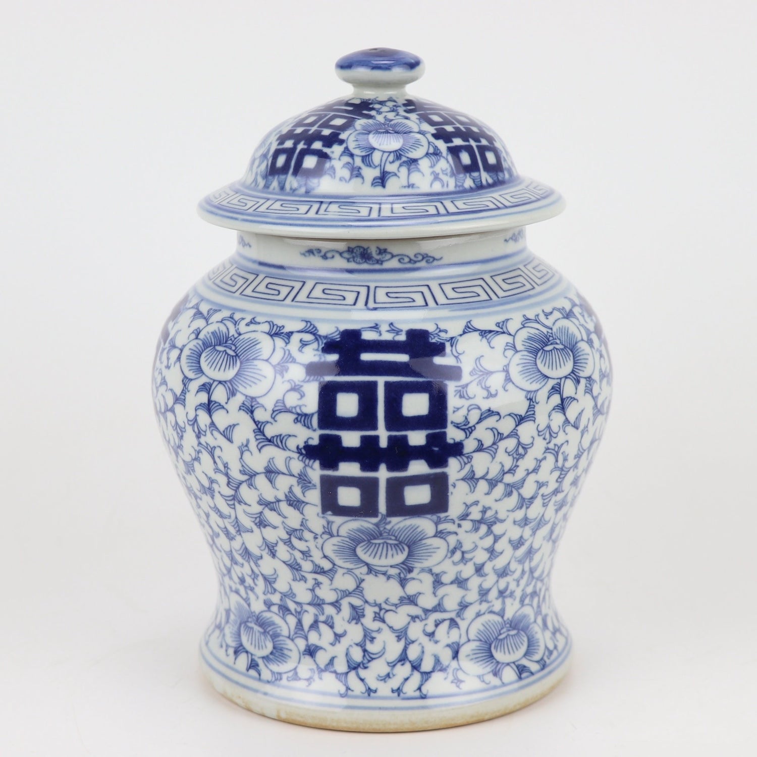 Fine Asianliving Chinese Gemberpot Blauw Wit Dubbele