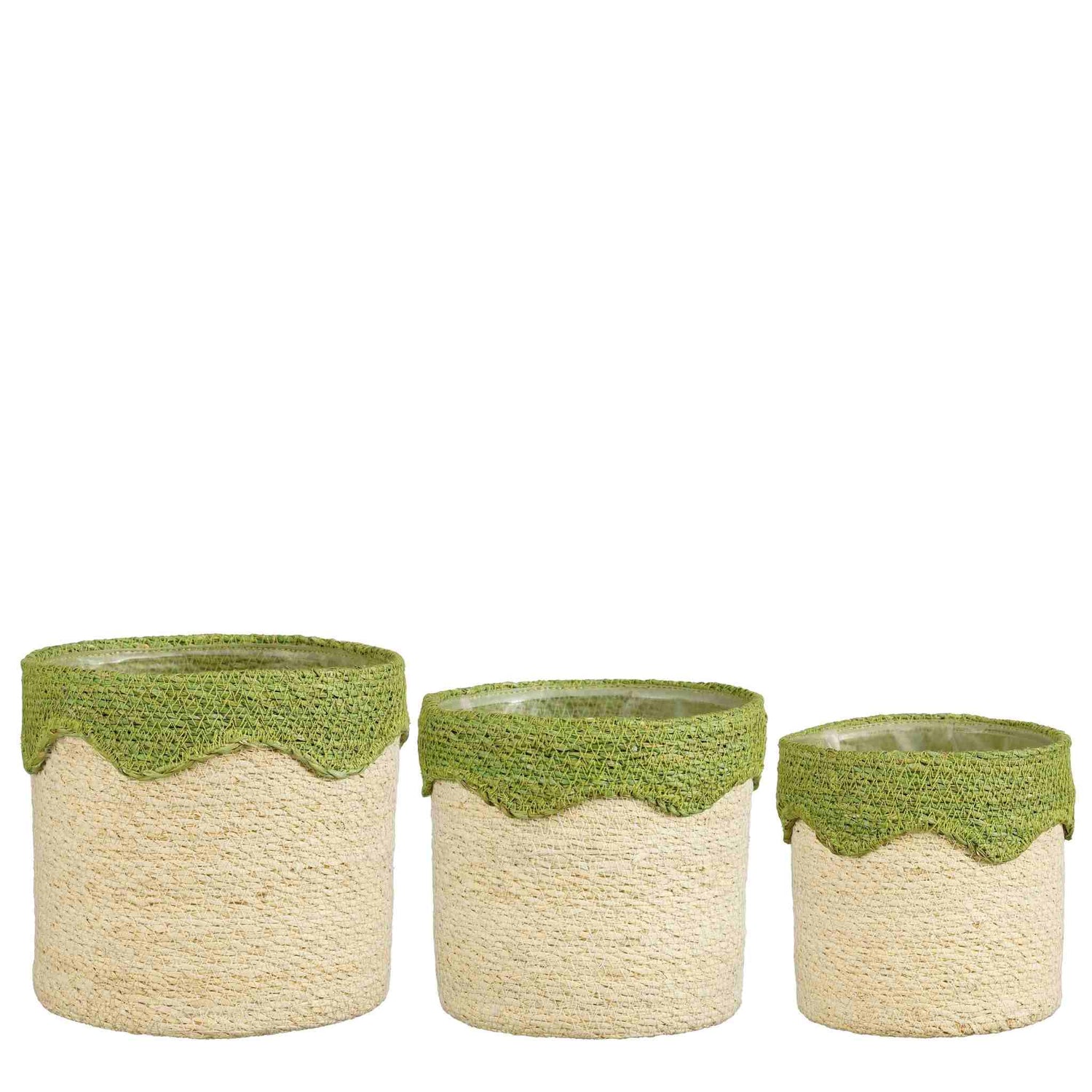 Mica Decorations Mand Fugo - 20x20x20 cm - Zeegras - Groen - Set van 3