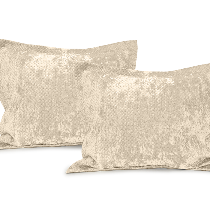 LINNICK Velvet Kussensloop - beige 60x70cm - Set van 2
