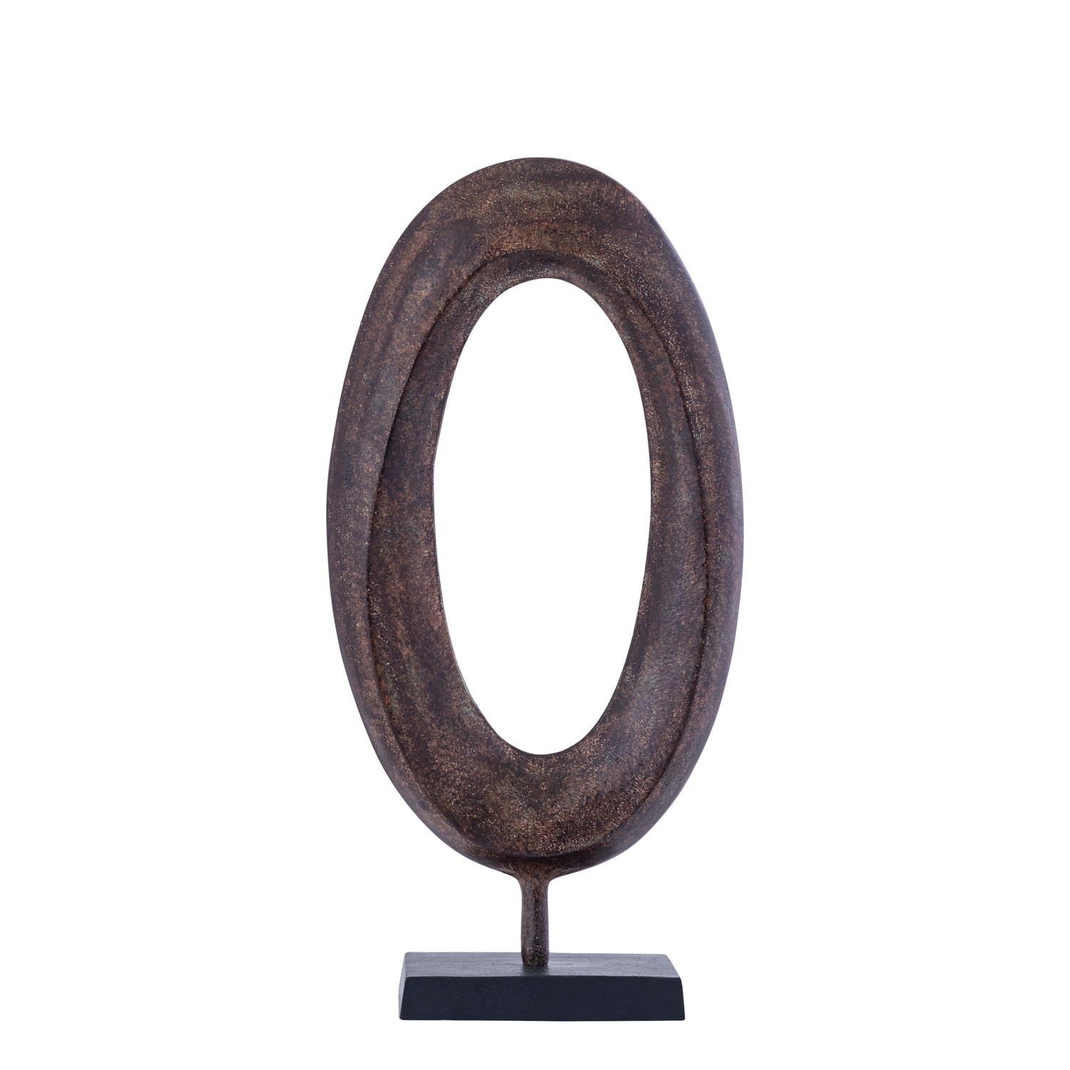 PTMD Rhubie Brown Oval Alu Casted Statue On Base Long