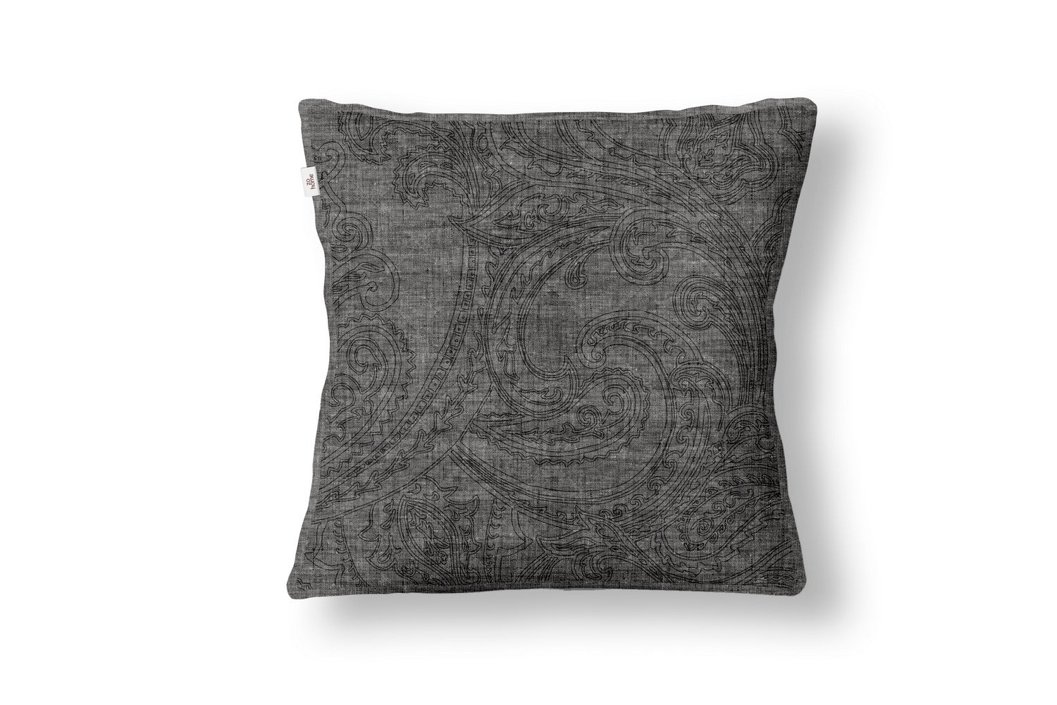 Zo Home Sierkussen Paisley di Lino - dark grey 50x50cm
