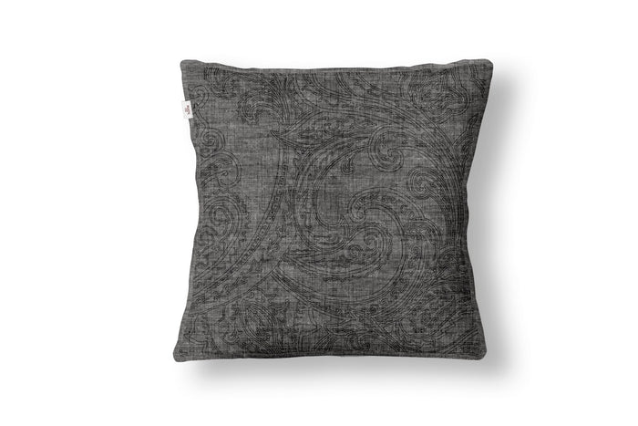 Zo Home Sierkussen Paisley di Lino - dark grey 50x50cm