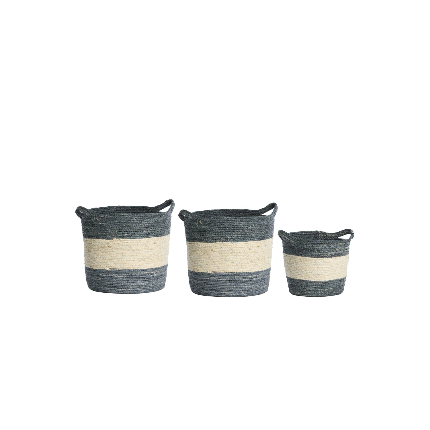 Light & Living - Mand KILKEE - Ø40x40cm - Blauw - Set van 3