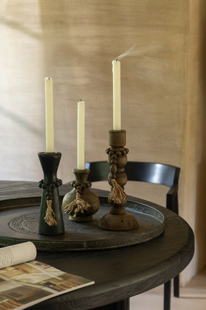 J-Line kaarshouder Louis - ijzer - zwart|bruin - 2 stuks