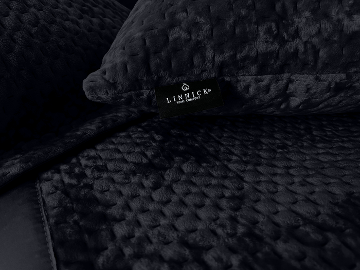 LINNICK Velvet Kussensloop - black 60x70cm - Set van 2