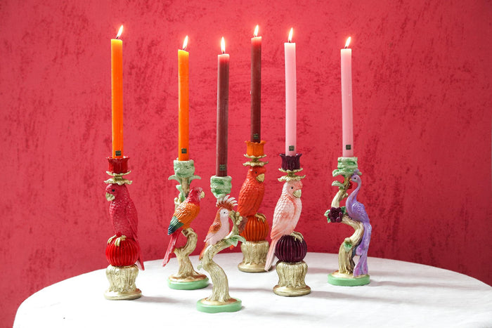 PTMD Kandelaar Ziyan - 9x9x26 cm - Parrafin - Paars