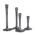 PTMD Lynette Silver Casted Alu Candleholder Rounds Base