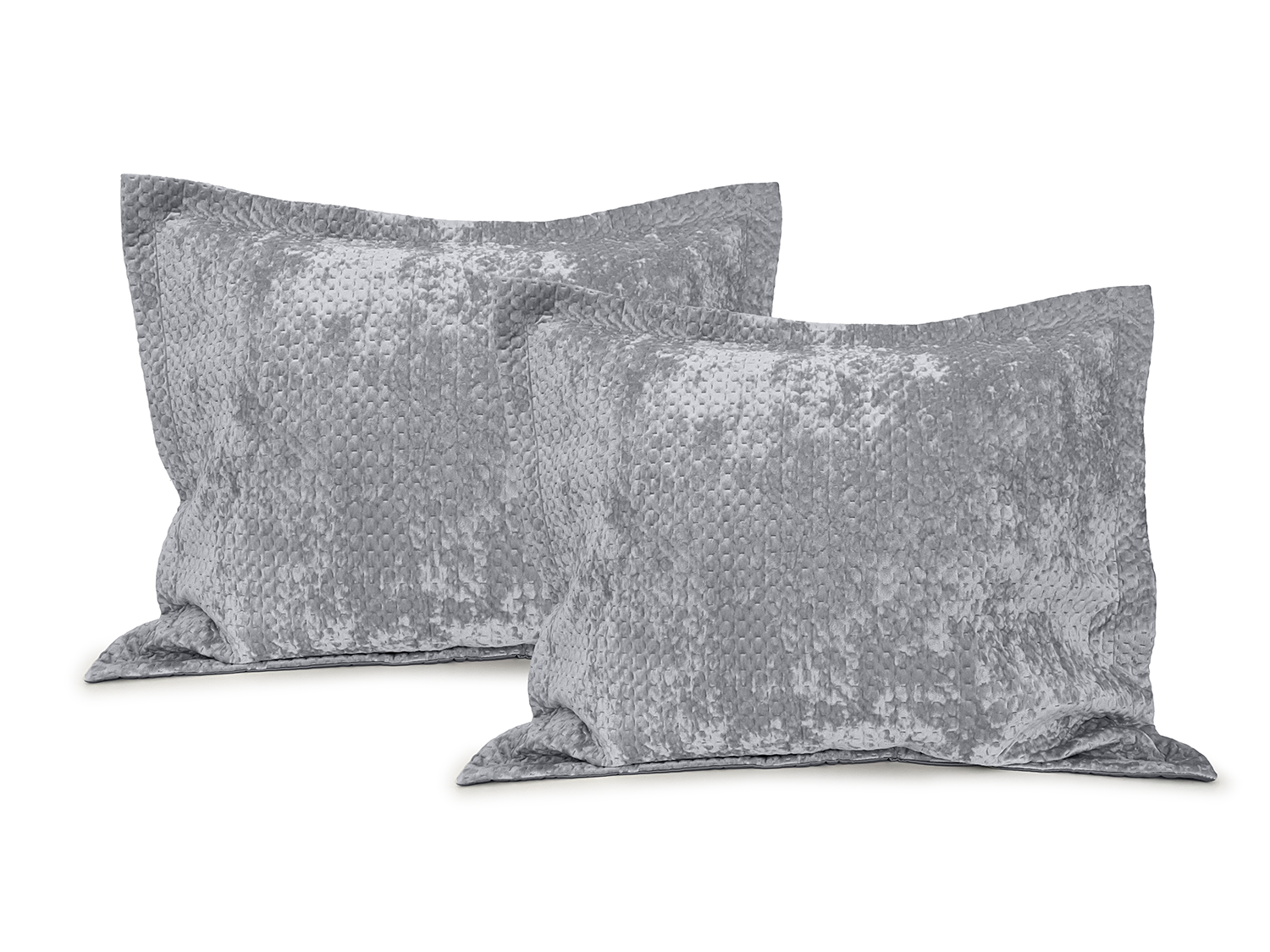 LINNICK Velvet Kussensloop - silver grey 60x70cm - Set van 2