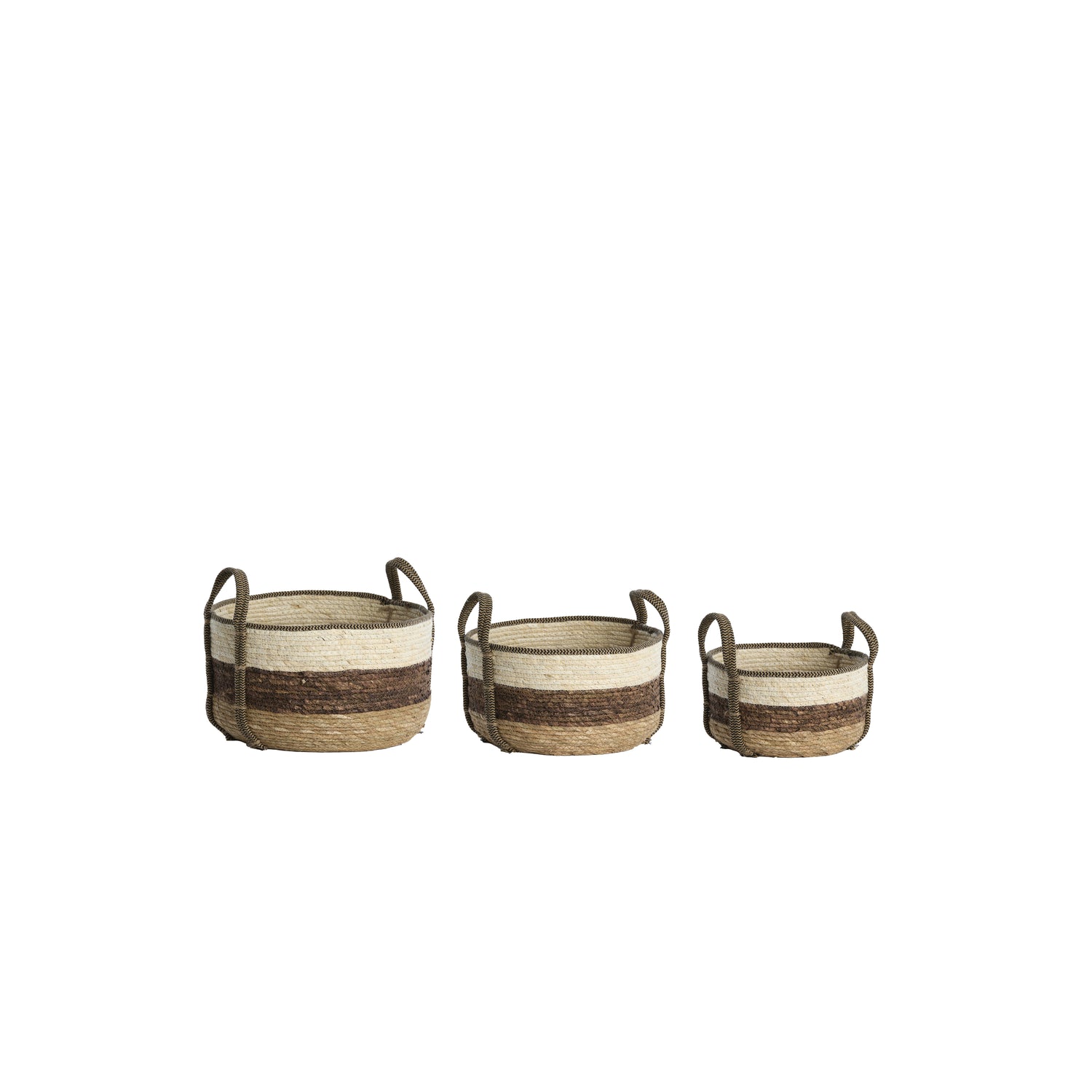 Light & Living - Mand KINSALE - Ø33x23cm - Bruin - Set van 3
