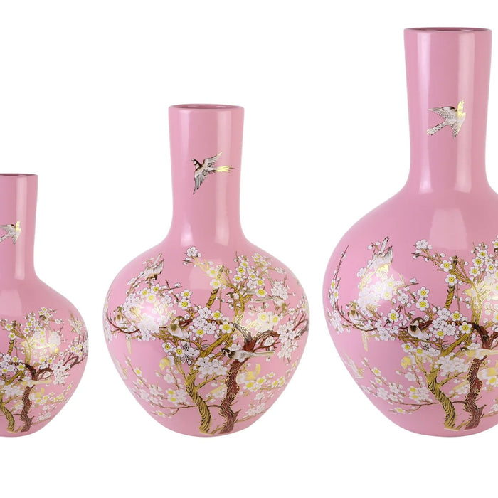 Fine Asianliving Chinese Vaas Roze Bloesems