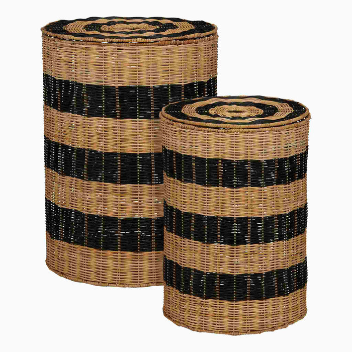 Mica Decorations Mand Flynn - 40x40x56 cm - Zeegras - Licht Bruin - Set van 2