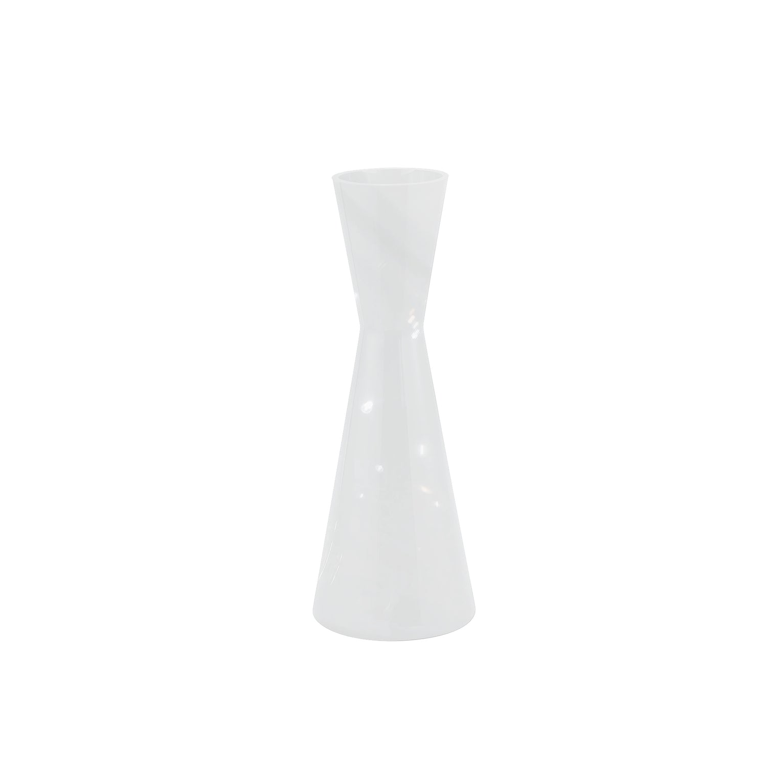 PTMD Corena White Glass Vase Solid Black Double Cone L