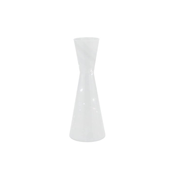 PTMD Corena White Glass Vase Solid Black Double Cone L