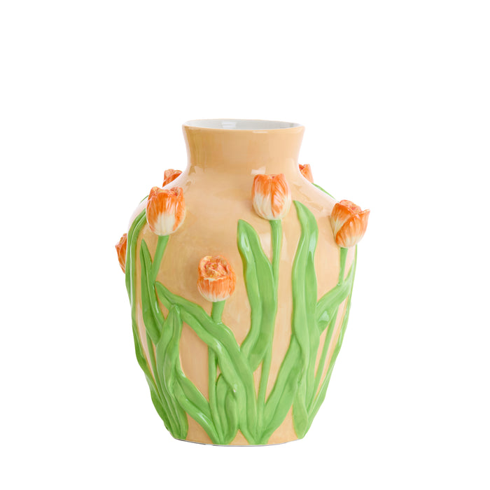 Light&living Vaas deco Ø26x31 cm TULIP keramiek licht oranje-groen