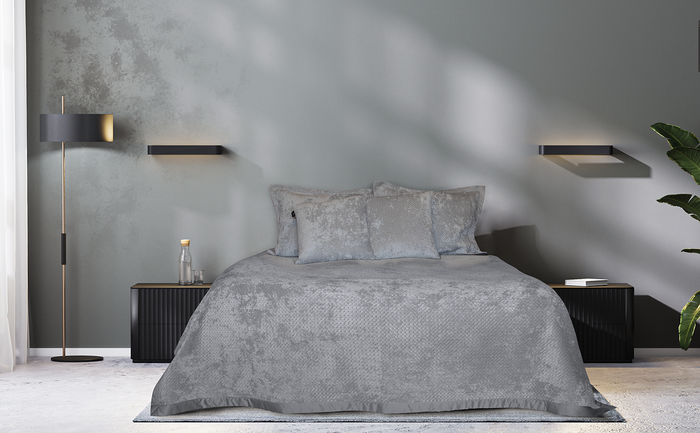 LINNICK Velvet Kussensloop - silver grey 60x70cm - Set van 2