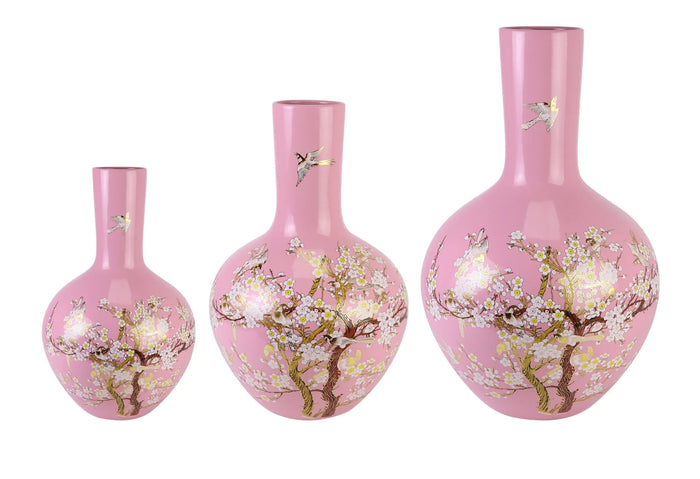 Fine Asianliving Chinese Vaas Roze Bloesems