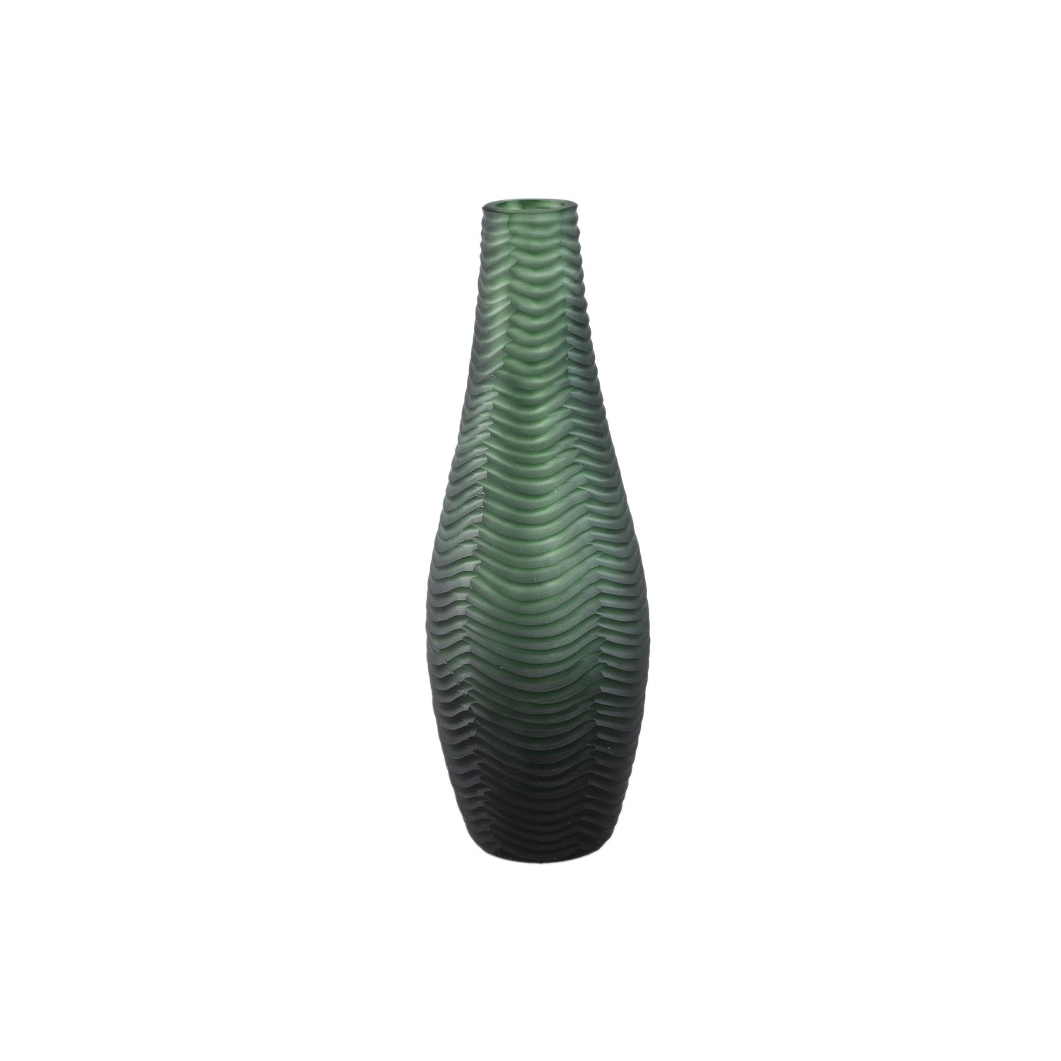 PTMD Elichi Green Round Glass Vase High Small
