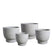 PTMD Pride White GRC Pot Round On Foot Set Of 4
