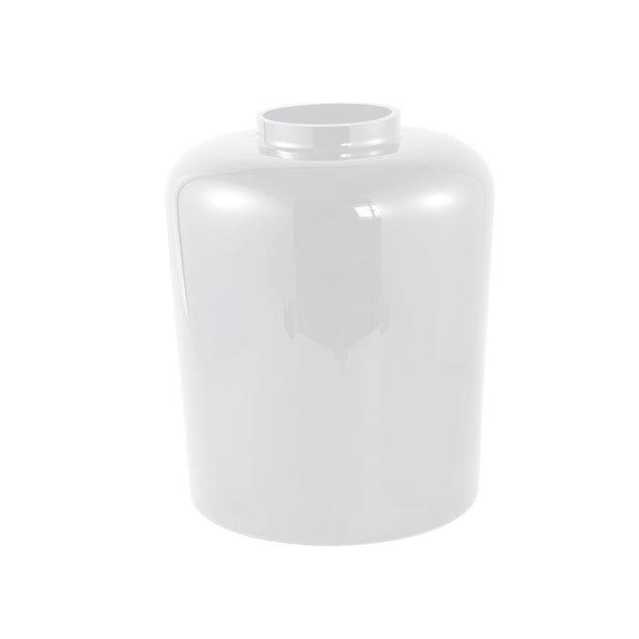 PTMD Devine White Glass Vase Solid Black Simple Round L