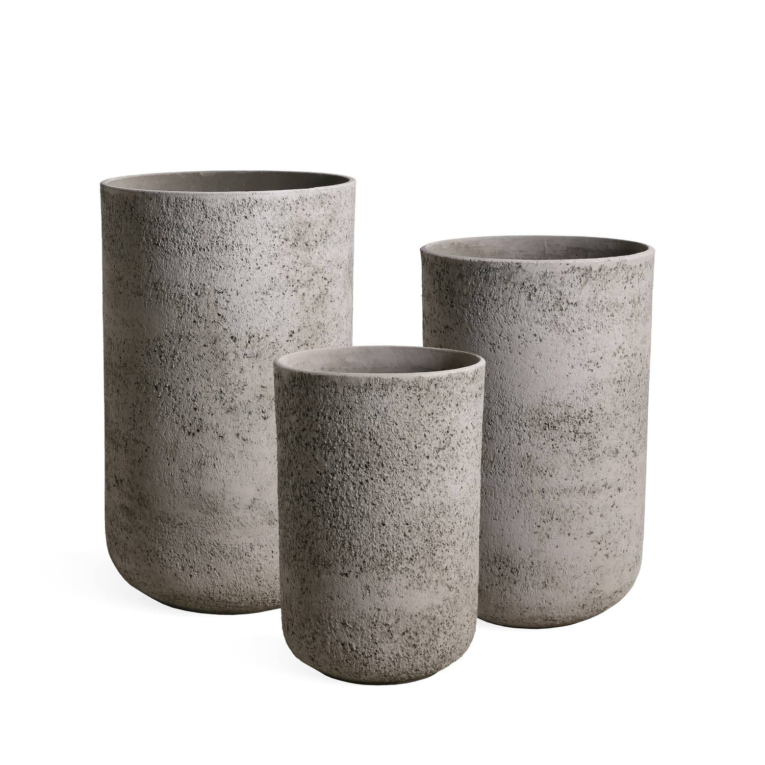 PTMD Deliahe Grey GRC Pot Round High Set Of 3