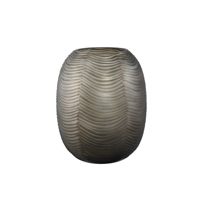 PTMD Elichi Brown Round Glass Vase High