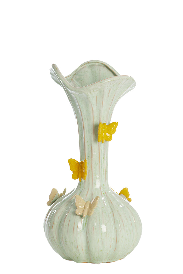 Light & Living - Vaas BUTTERFLY - Ø23x44cm - Groen