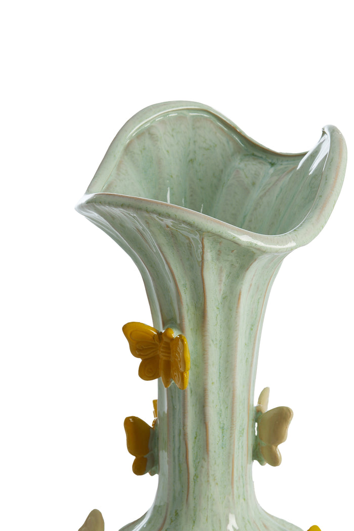 Light & Living - Vaas BUTTERFLY - Ø23x44cm - Groen