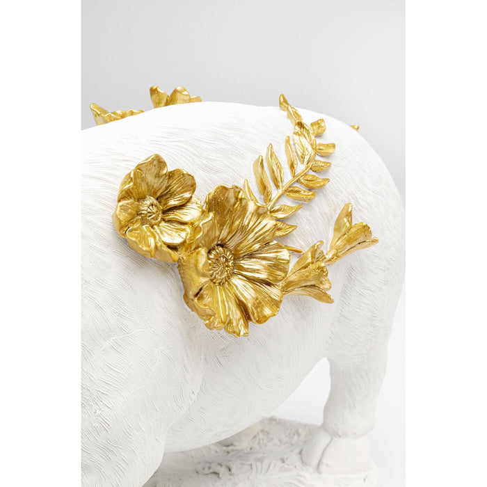 Kare Design woonaccessoires - varken - bloemen - wit - 35cm