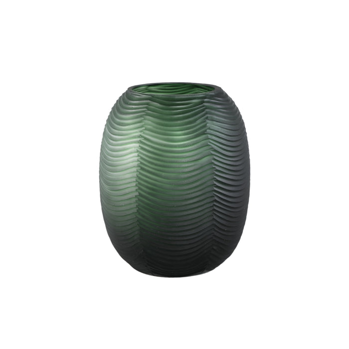 PTMD Elichi Green Round Glass Vase High