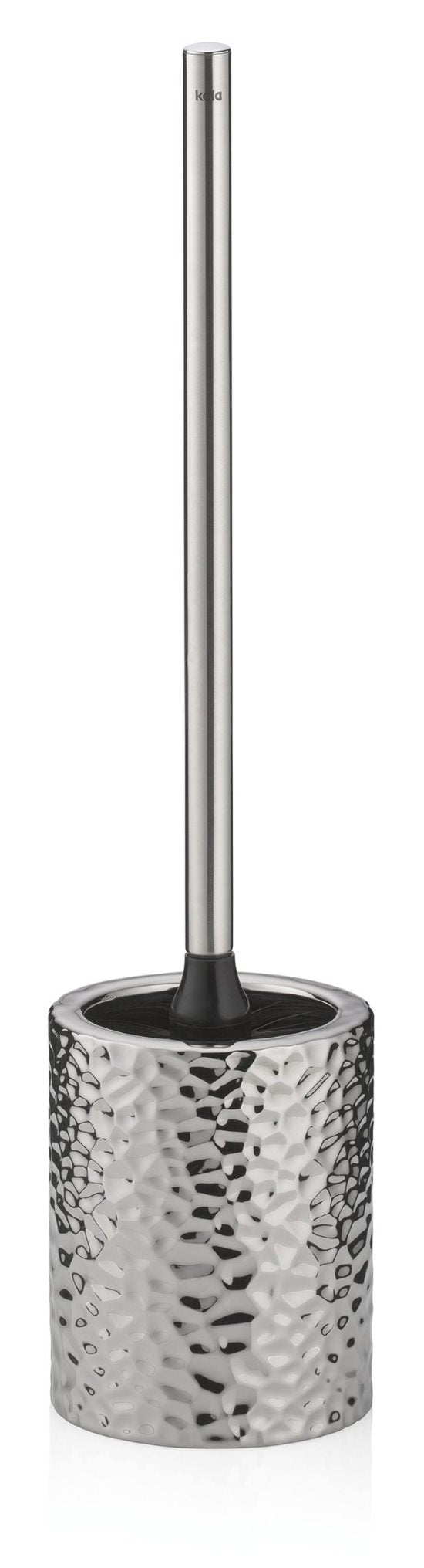 Toiletborstel met Houder, Verchroomd Keramiek, Zilver - Kela | Sterlin