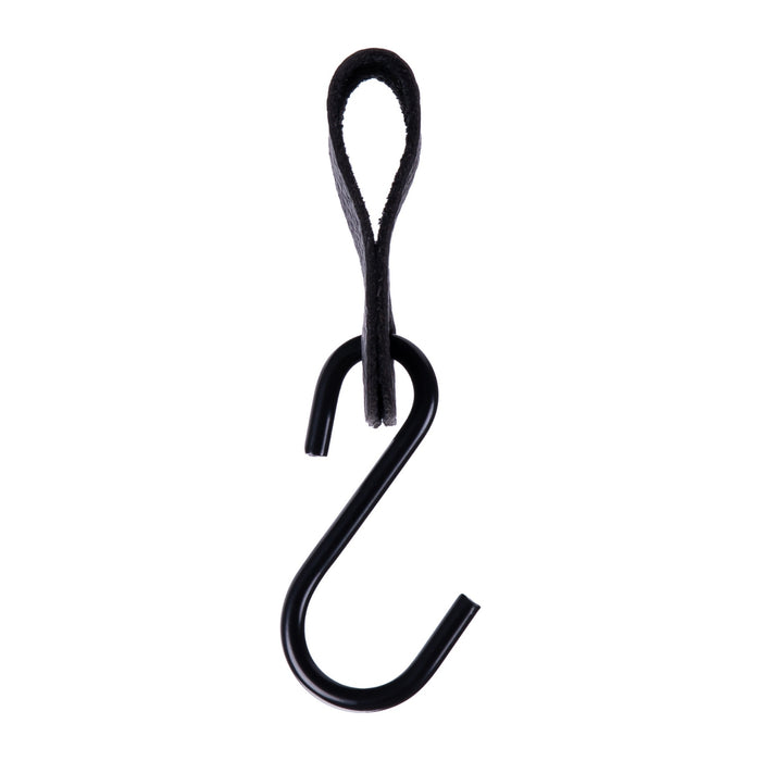 QUVIO S haak met leren bandje - Zwart - set van 2