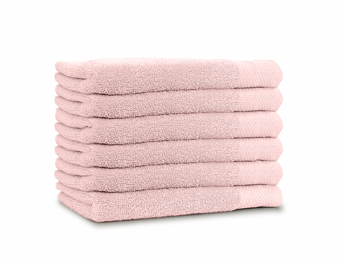 LINNICK Diamond Badstof Handdoek 50x100cm - light pink - set van 6