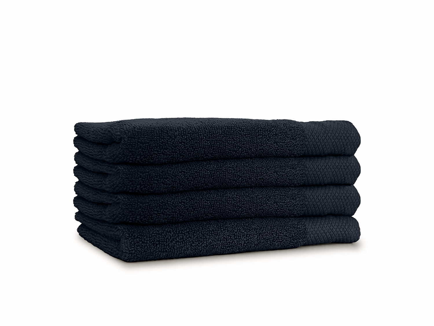 LINNICK Diamond Badstof Handdoek 60x110cm - black - set van 4