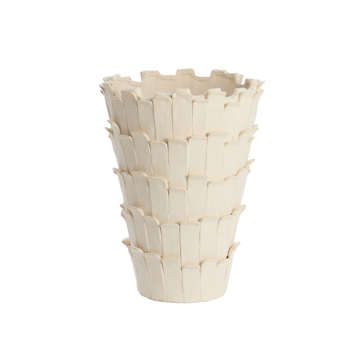 Light&living Vaas deco Ø33x43 cm BANYA keramiek mat crème