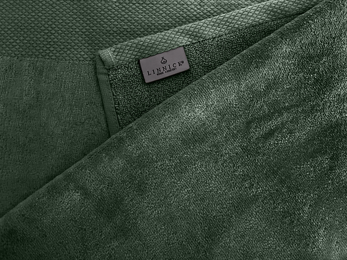 LINNICKVelours Handdoek  Katoen 60x110cm - olive green - Set van 6