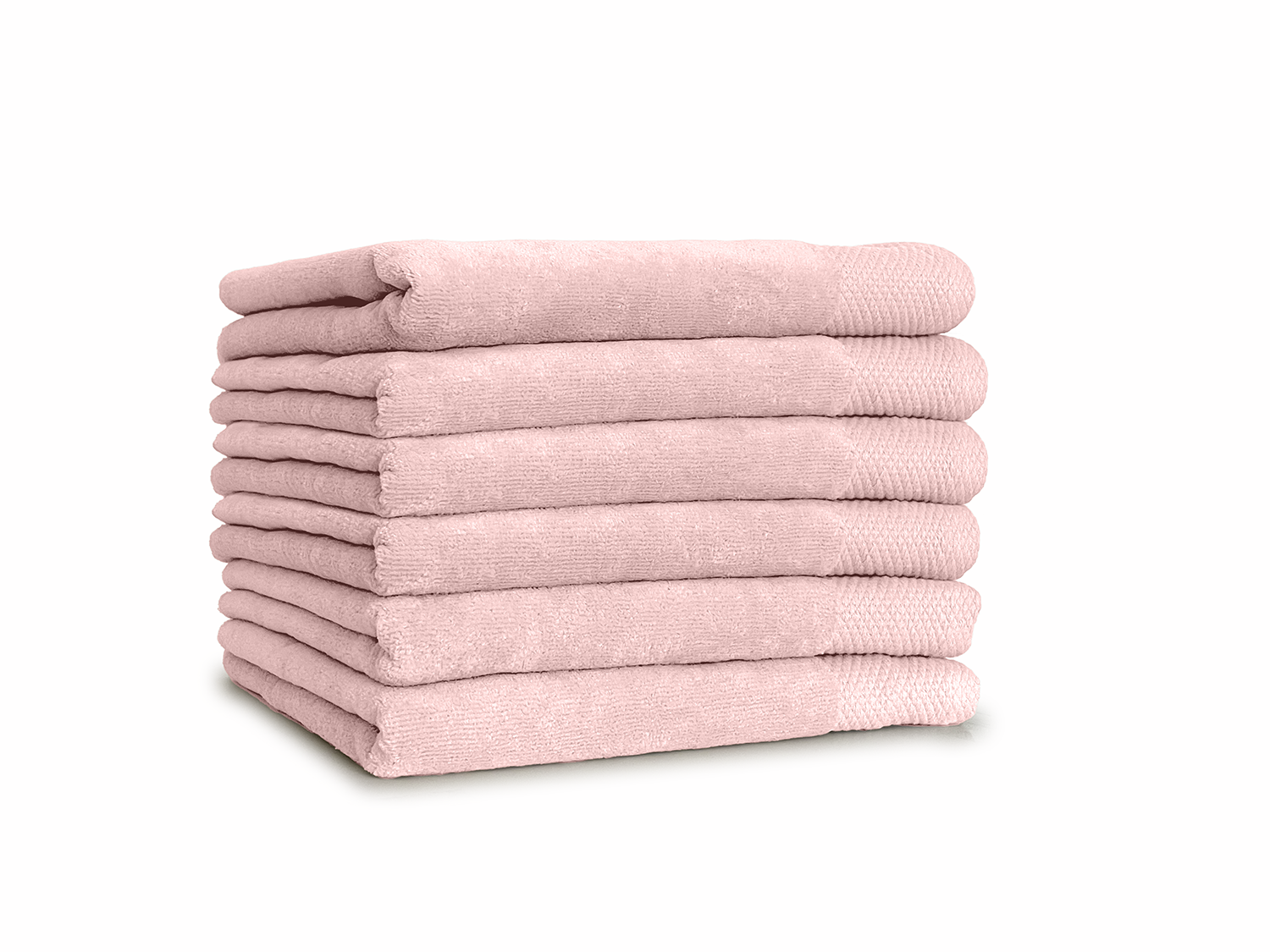 LINNICKVelours Handdoek  Katoen 50x100cm - light pink - Set van 6