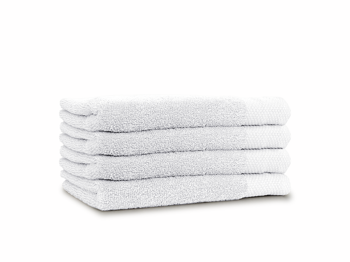 LINNICK Diamond Badstof Handdoek 50x100cm - white - set van 4