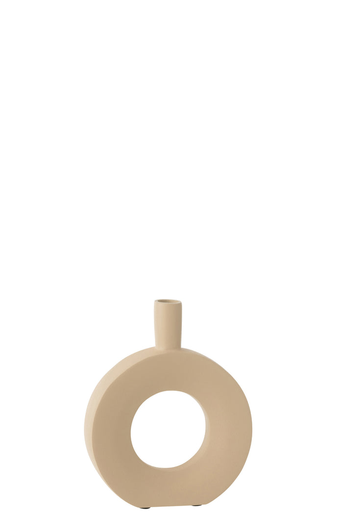 J-Line Vaas Cirkel Aluminium Beige