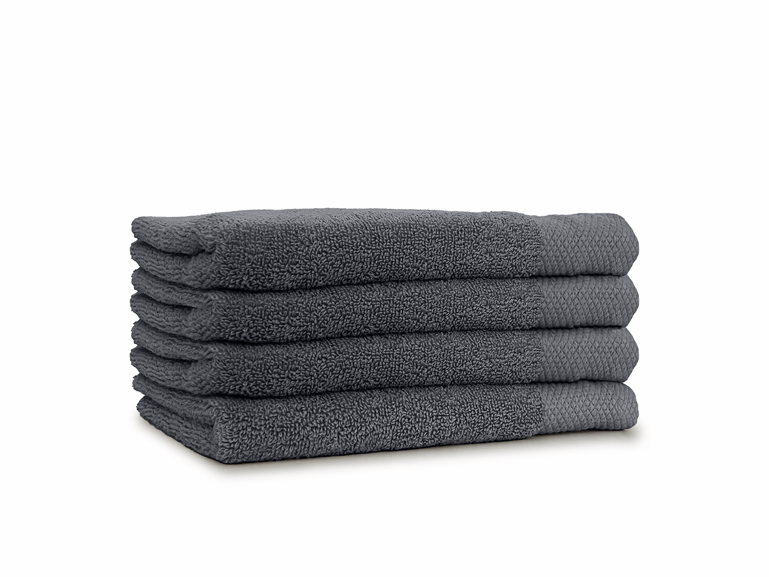 LINNICK Diamond Badstof Handdoek 50x100cm - dark grey - set van 4