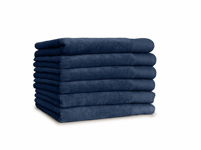 LINNICKVelours Handdoek  Katoen 60x110cm - ocean blue - Set van 6