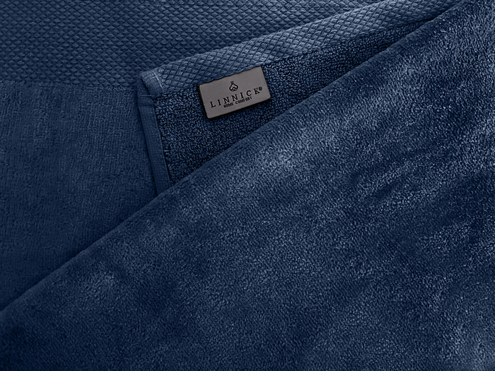 LINNICKVelours Handdoek  Katoen 60x110cm - ocean blue - Set van 6