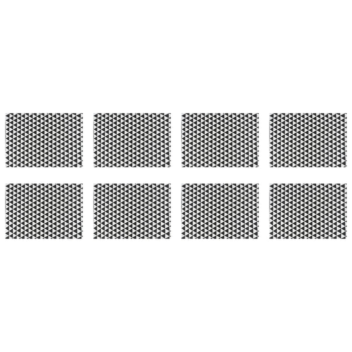 Krumble Theedoek Driehoek patroon - Zwart|wit - Set van 8